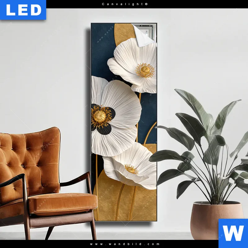 Canvalight® Leuchtbild | Golden Poppies | Schmal