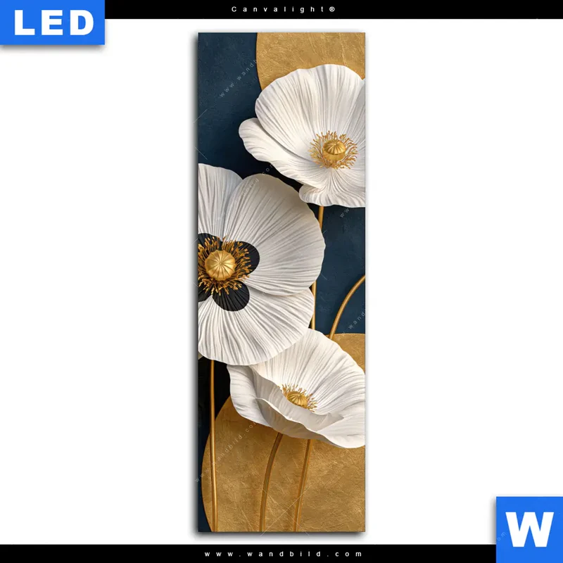 Canvalight® Leuchtbild | Golden Poppies | Schmal