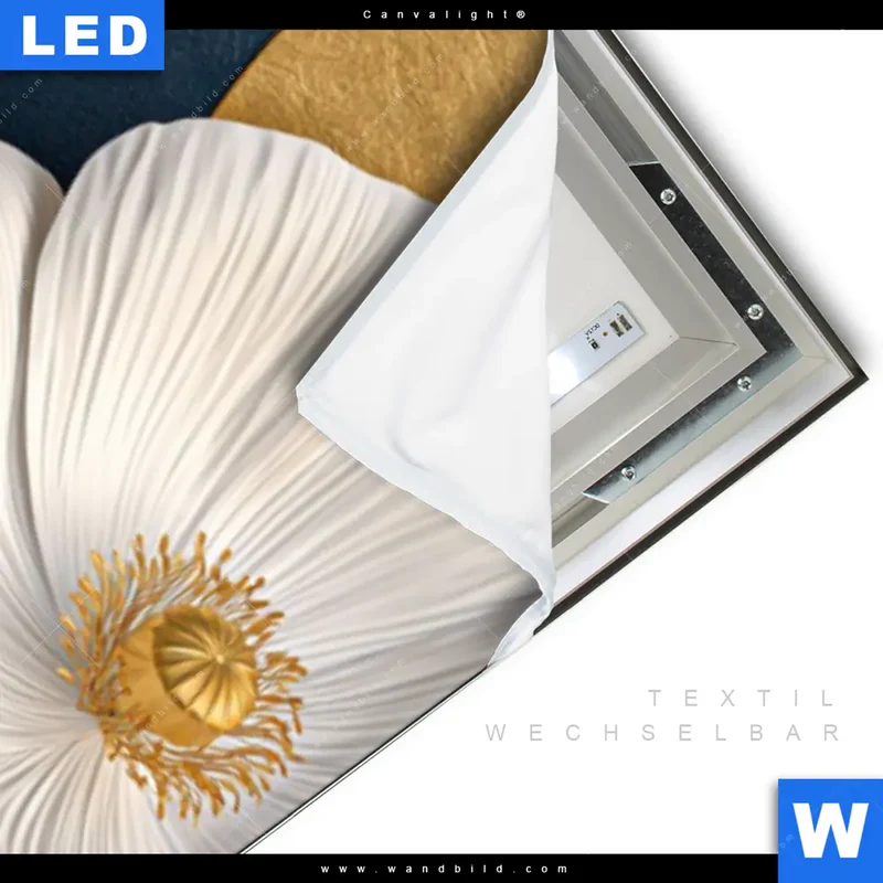 Canvalight® Leuchtbild | Golden Poppies | Schmal