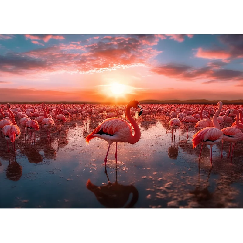 5D Diamond Painting – Flamingos am Morgen