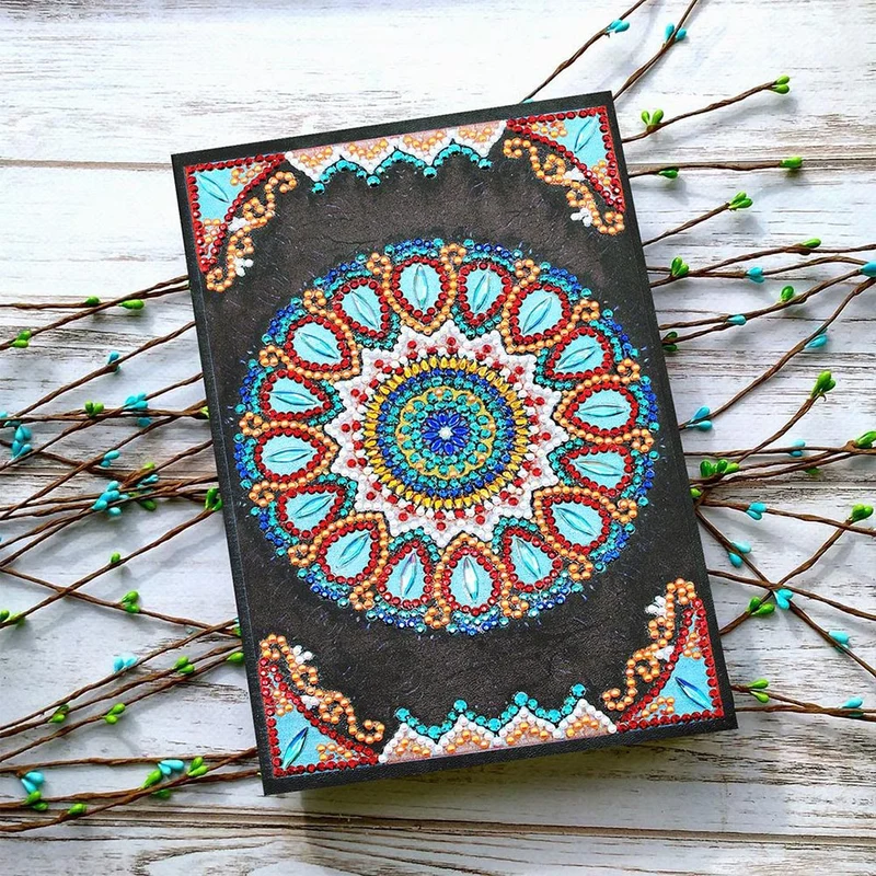 Diamond Painting Notizbuch Blaue Blume