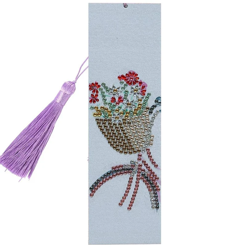 Diamond Painting Lesezeichen Fahrradkorb mit Blumen