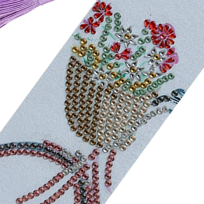 Diamond Painting Lesezeichen Fahrradkorb mit Blumen