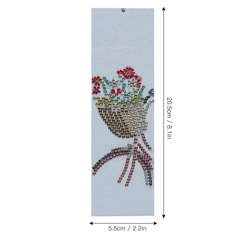Diamond Painting Lesezeichen Fahrradkorb mit Blumen