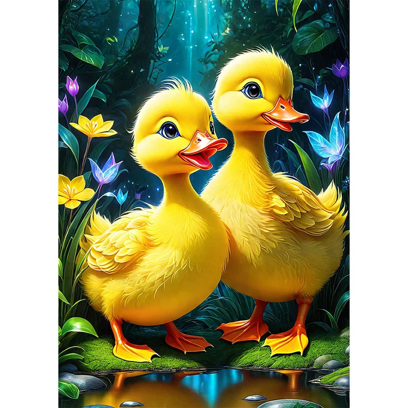 5D Diamond Painting – Zwei Gelbe Gänschen