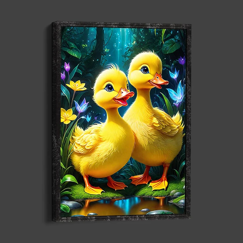 5D Diamond Painting – Zwei Gelbe Gänschen
