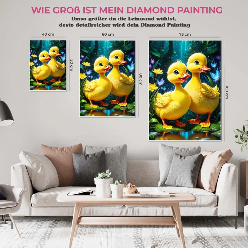 5D Diamond Painting – Zwei Gelbe Gänschen
