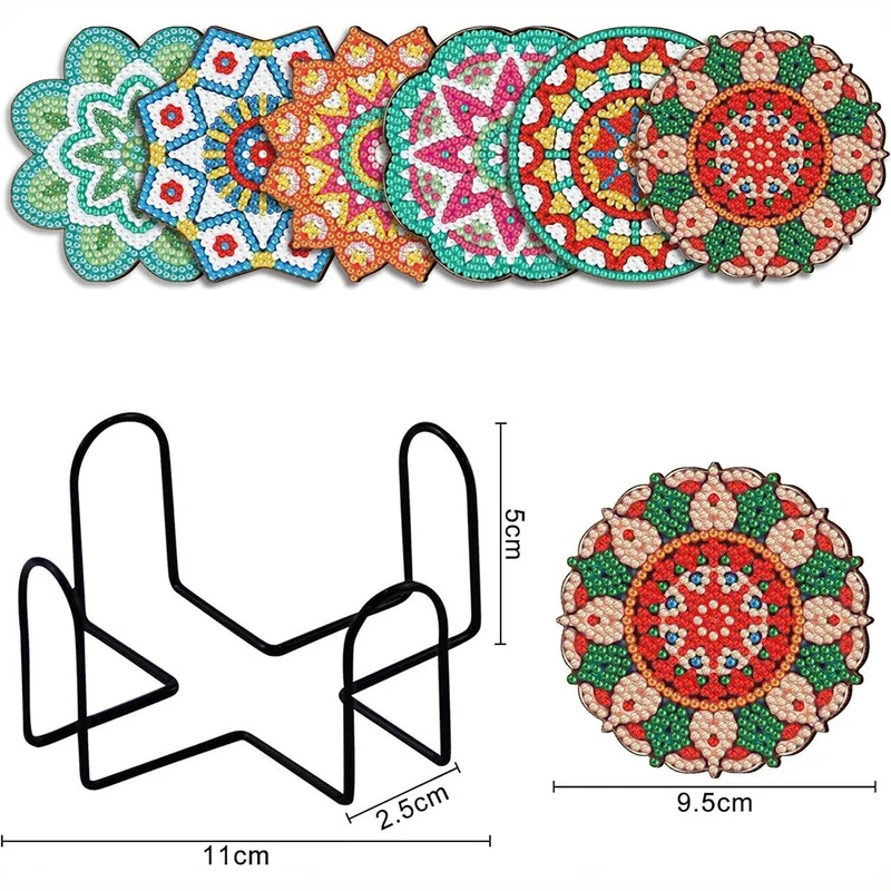 5D Diamond Painting Untersetzer Mandala Blumen