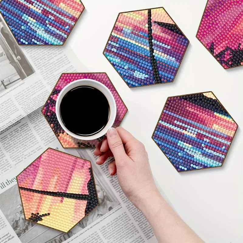 5D Diamond Painting Untersetzer Palmen