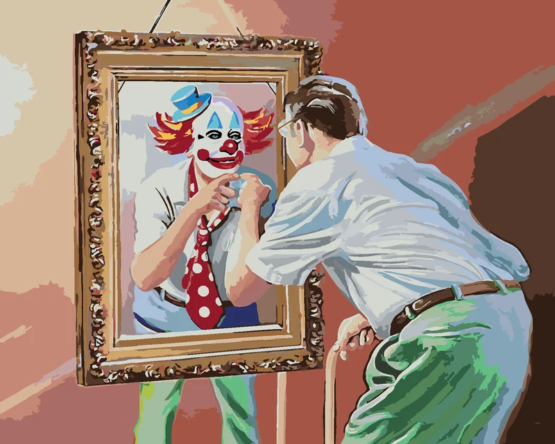 Diamond painting - CLOWN IM SPIEGEL (D. RUSTY RUST)