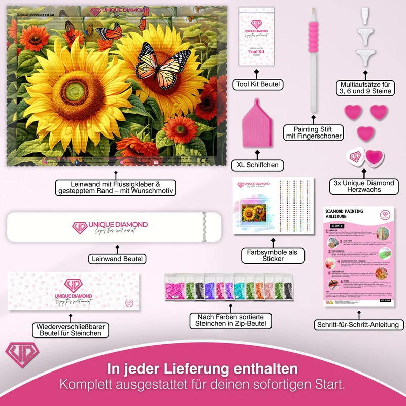 5D Diamond Painting – Sonnenblumen