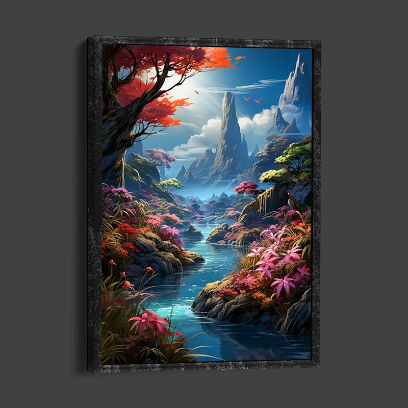 5D Diamond Painting – Fluss Landschaft