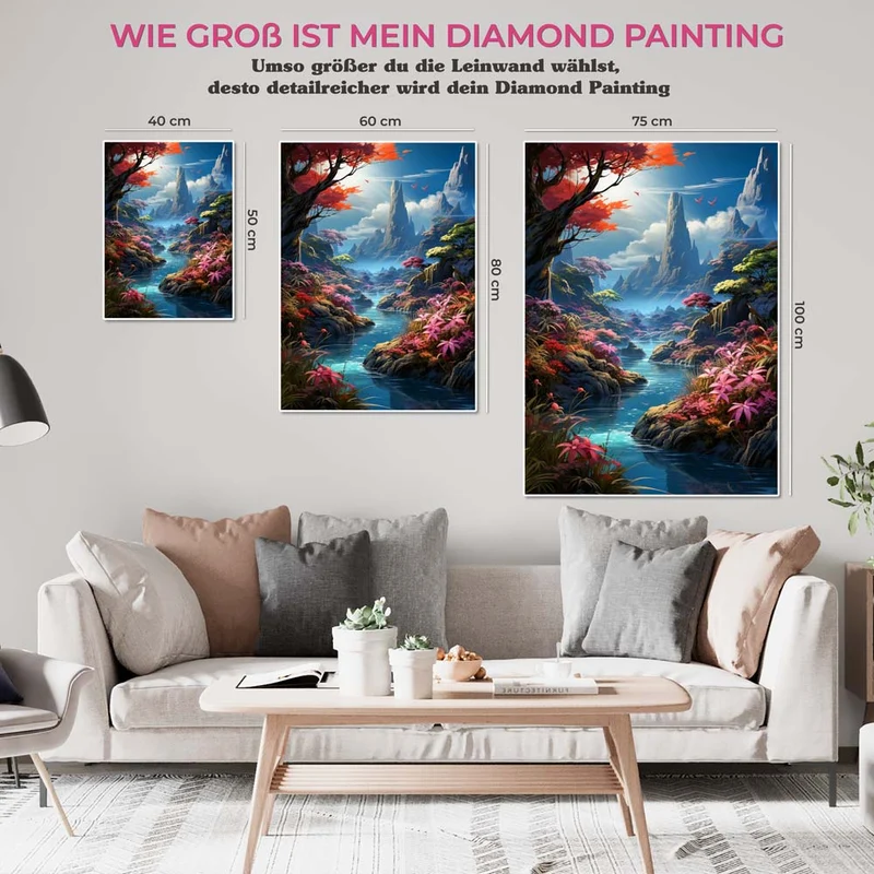 5D Diamond Painting – Fluss Landschaft