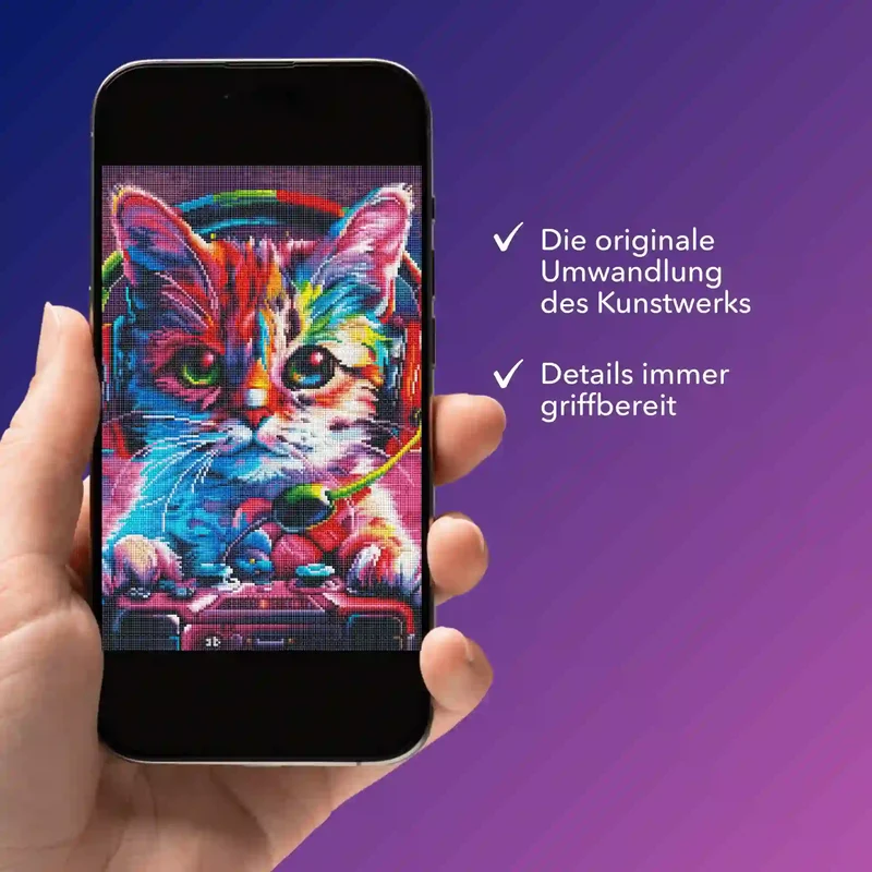 Digitale Bildmappe - Colorful gaming Cat