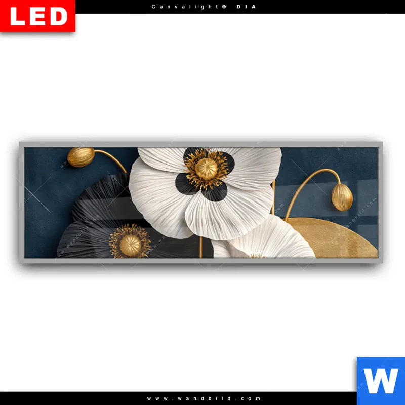 Leuchtbild Acrylglas Canvalight® DIA | Golden Poppies | Panorama