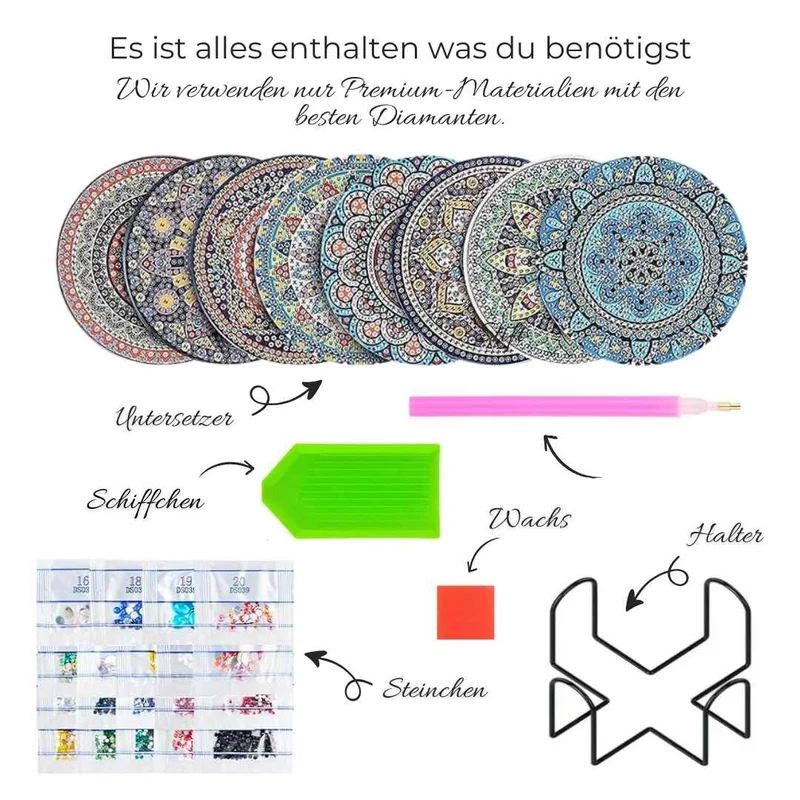 5D Diamond Painting Untersetzer Mandala