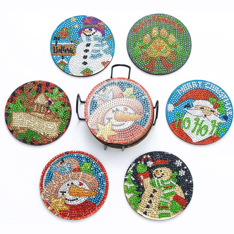 5D Diamond Painting Untersetzer Weihnachten Set 2