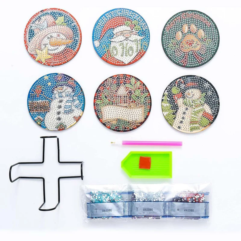 5D Diamond Painting Untersetzer Weihnachten Set 2