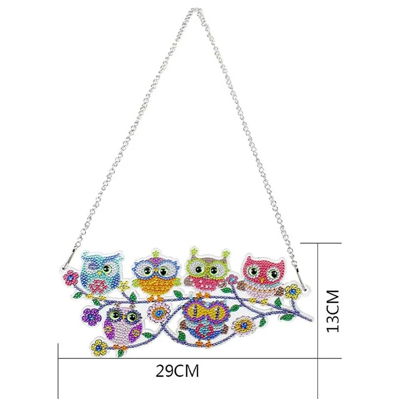 5D Diamond Painting Türanhänger 6 Eulen