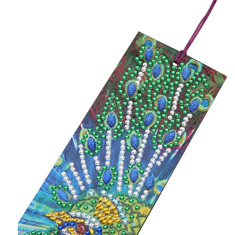Diamond Painting Lesezeichen Pfau