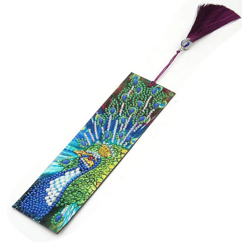 Diamond Painting Lesezeichen Pfau