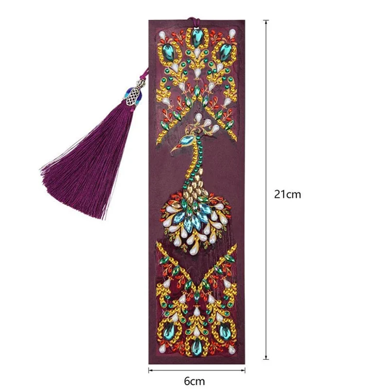 Diamond Painting Lesezeichen Pfau