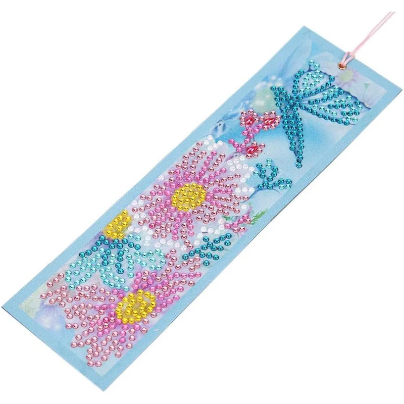 Diamond Painting Lesezeichen Blume mit Schmetterling