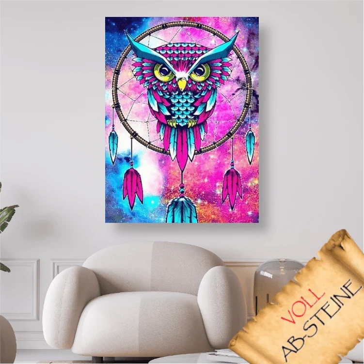 Traumfänger Eule - Voll AB 5D DIY Diamond Painting