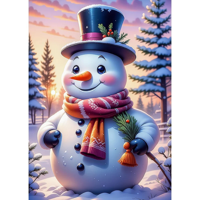 5D Diamond Painting – Happy Snowman