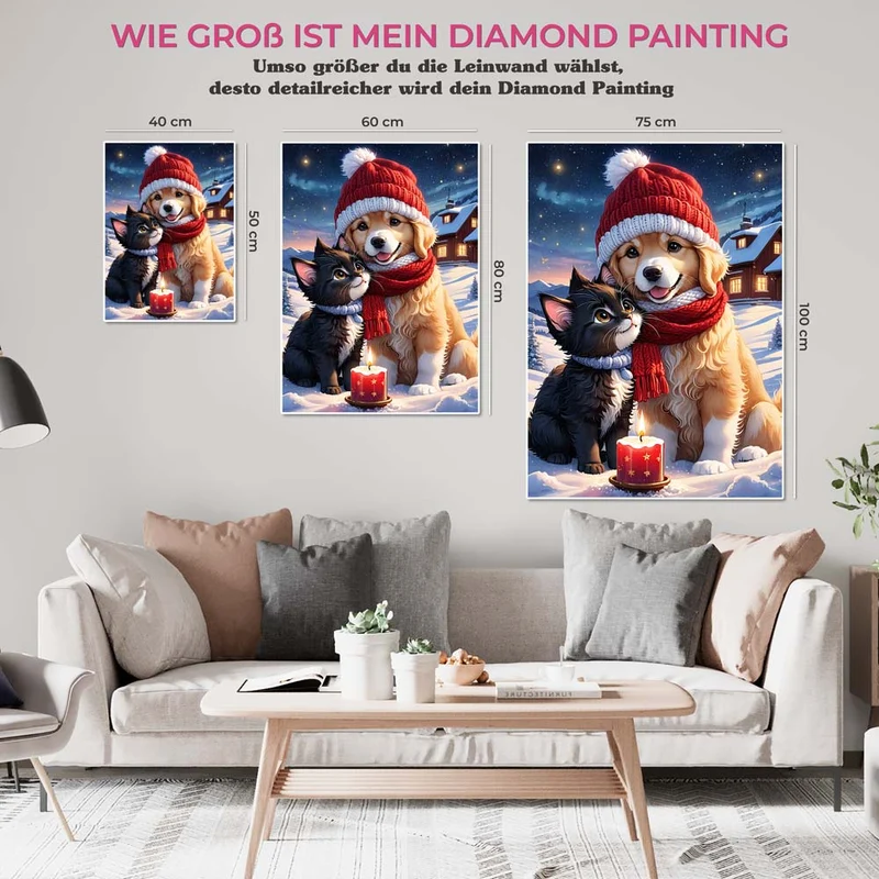 5D Diamond Painting – Dog And Cat At Christmas