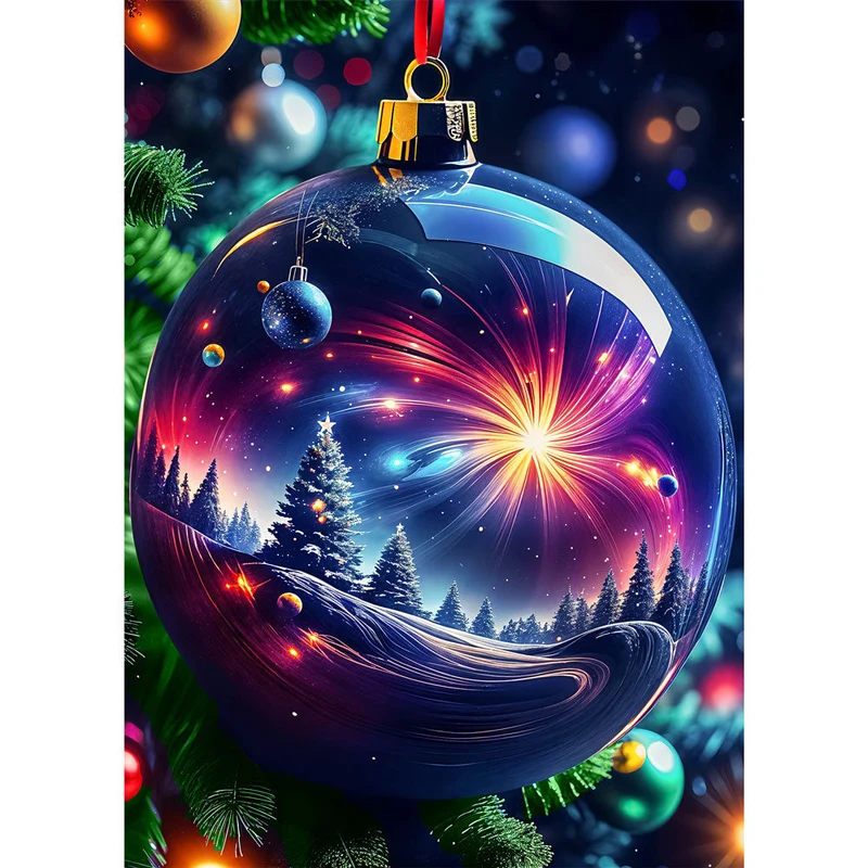 5D Diamond Painting – Magischer Weihnachtskugel