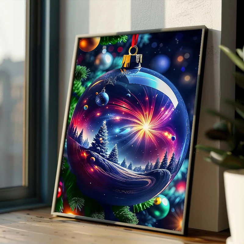 5D Diamond Painting – Magischer Weihnachtskugel