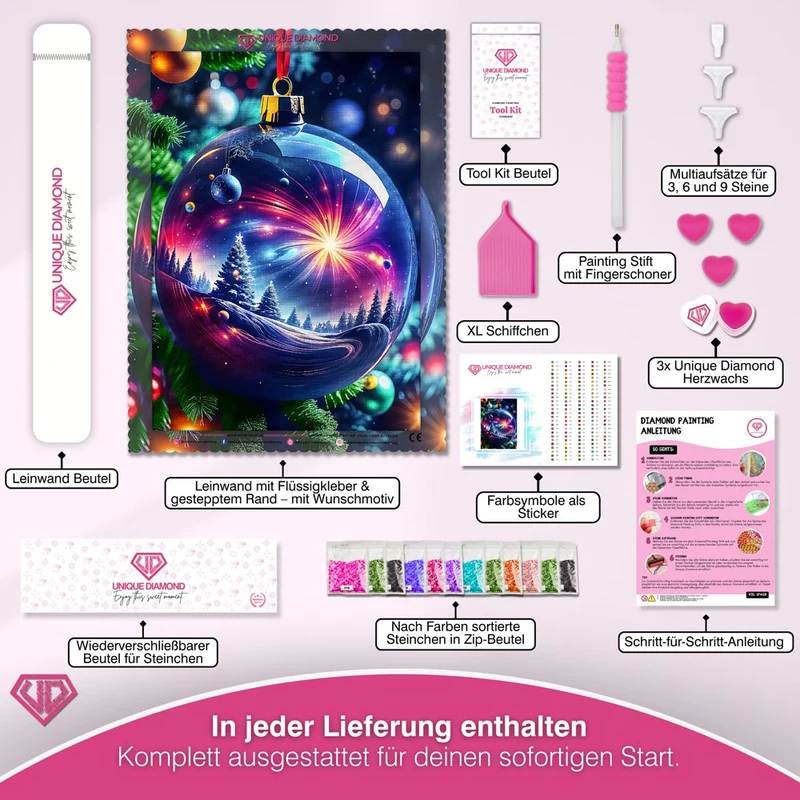 5D Diamond Painting – Magischer Weihnachtskugel