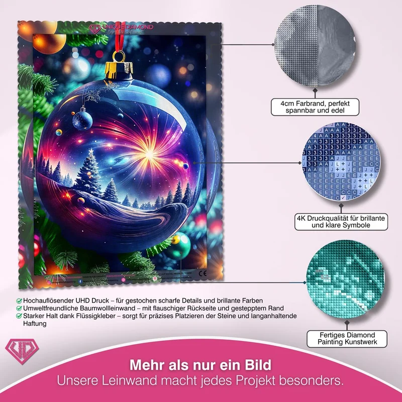 5D Diamond Painting – Magischer Weihnachtskugel