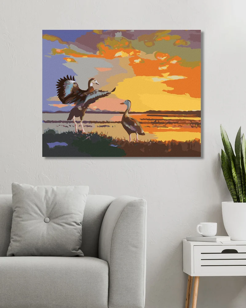 Diamond painting - ENTEN UND SONNENUNTERGANG (D. RUSTY RUST)