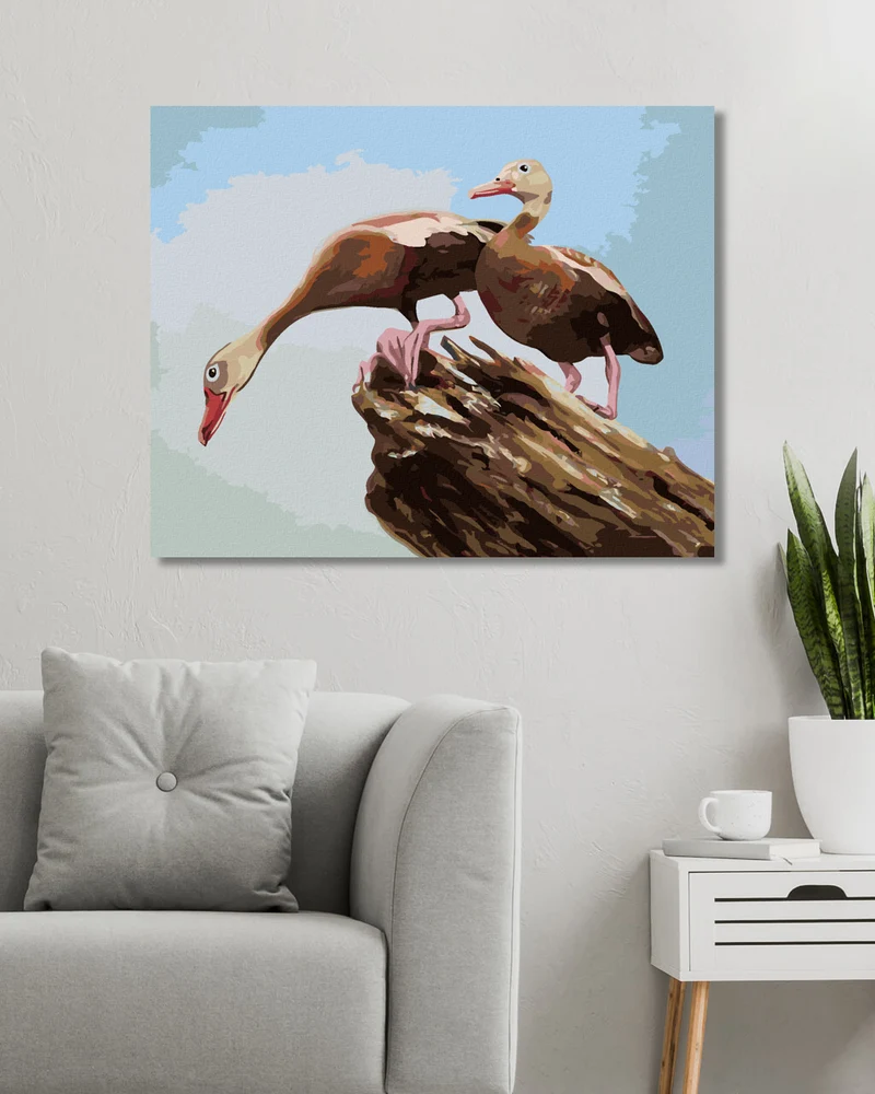 Diamond painting - ENTEN AUF EINEM BAUMSTAMM (D. RUSTY RUST)