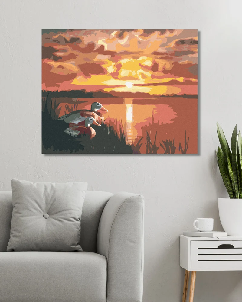Diamond painting - ENTEN UND SONNENUNTERGANG (D. RUSTY RUST)