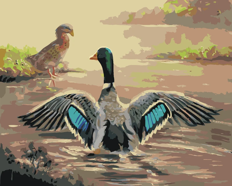 Diamond painting - ENTE MIT AUSGEBREITETEN FLÜGELN (D. RUSTY RUST)