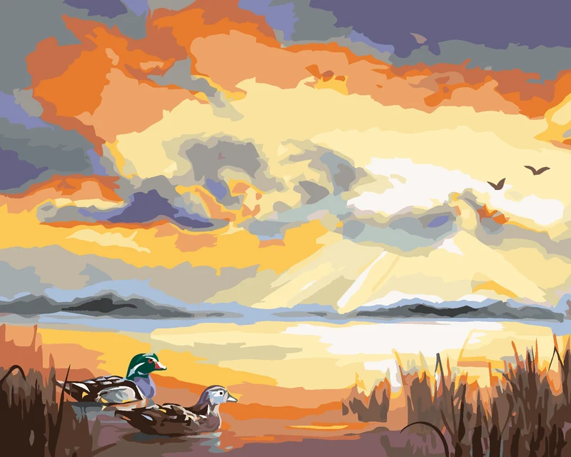 Diamond painting - ENTE AUF EINEM SEE (D. RUSTY RUST)