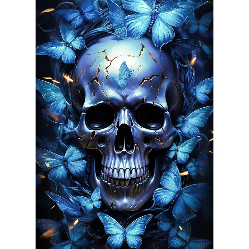 5D Diamond Painting – Schmetterling Schädel