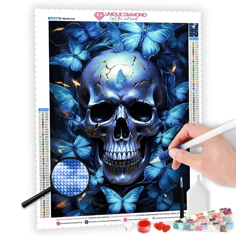 5D Diamond Painting – Schmetterling Schädel