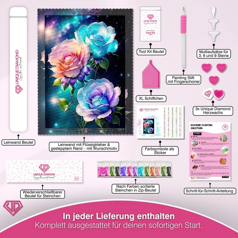 5D Diamond Painting – Colorful Roses