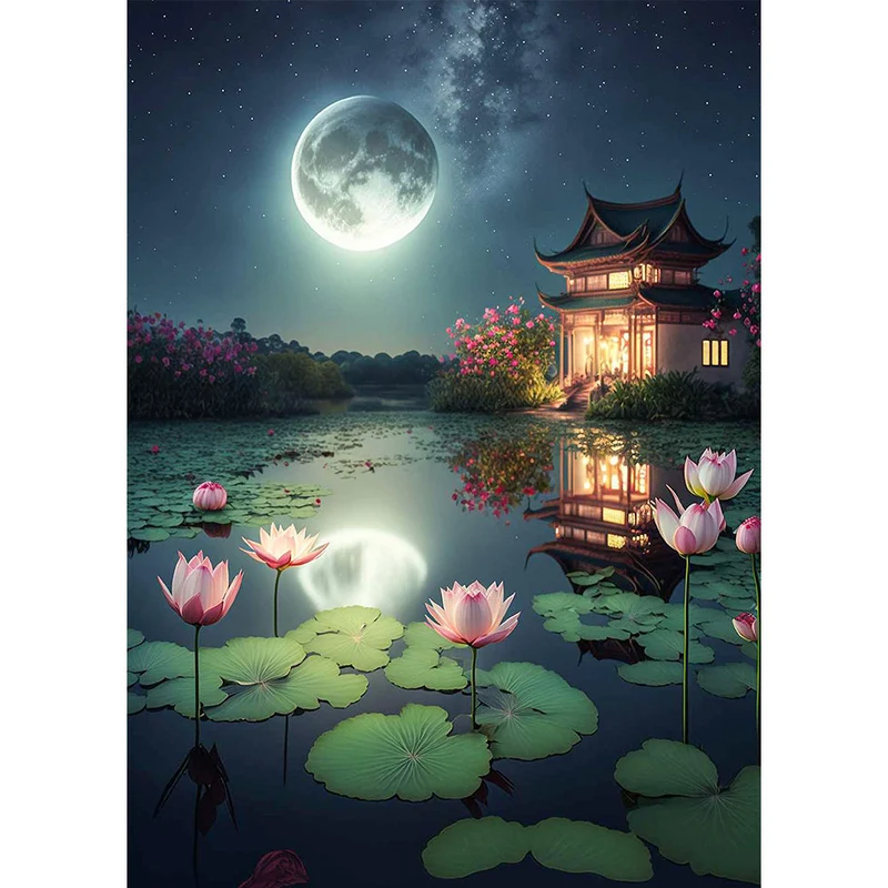 5D Diamond Painting – Lotus Teich
