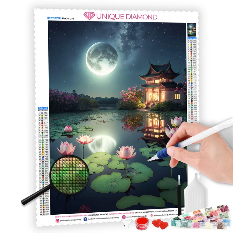 5D Diamond Painting – Lotus Teich