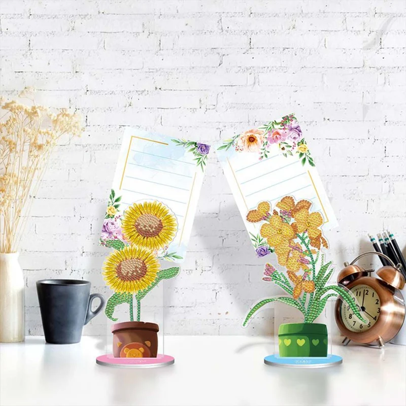 Diamond Painting Notizhalter Blumen 2 Stück Set
