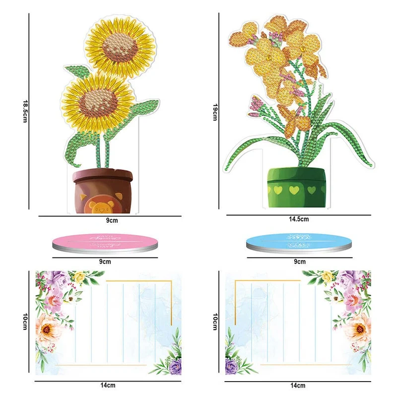 Diamond Painting Notizhalter Blumen 2 Stück Set