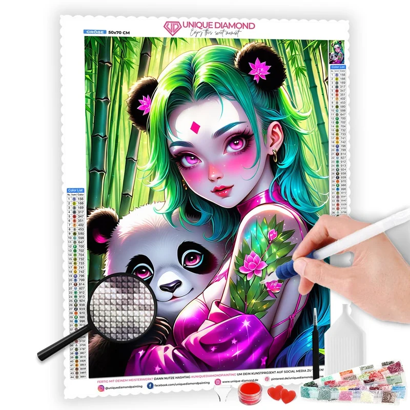 5D Diamond Painting – Mädchen mit Panda