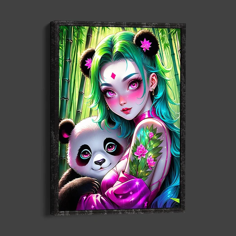 5D Diamond Painting – Mädchen mit Panda
