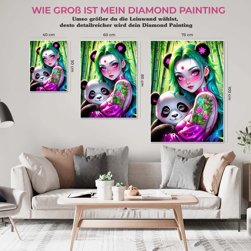 5D Diamond Painting – Mädchen mit Panda