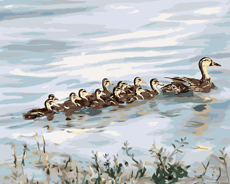 Diamond painting - ENTE MIT ENTENKÜKEN (D. RUSTY RUST)